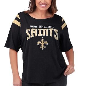 New Orleans Saints G-III 4Her by Carl Banks Women's Plus Size T-Shirt 2XL Black